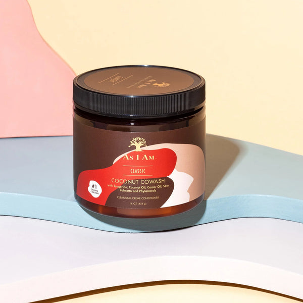 Coconut Cowash Haarpflege für lockiges und afro-texturiertes Haar in braunem Behälter