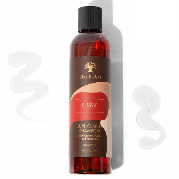 As I Am Classic Curl Clarity Shampoo für lockiges Haar, braune Flasche, klarer Gel-Inhalt